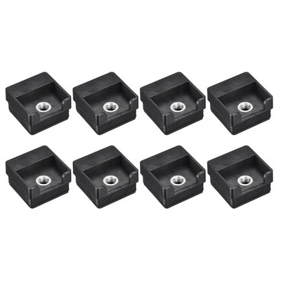 Harfington Uxcell 8Pcs 1.97"x1.97" Caster Insert with Thread, Square M10 Thread for Furniture