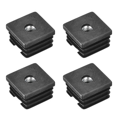Harfington Uxcell 4Pcs 1.38"x1.38" Caster Insert with Thread, Square M8 Thread for Furniture