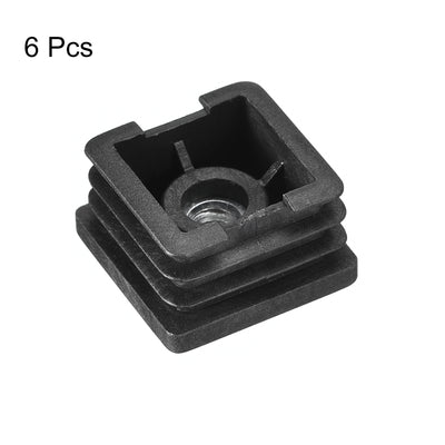 Harfington Uxcell 6Pcs 1.38"x1.38" Caster Insert with Thread, Square M8 Thread for Furniture