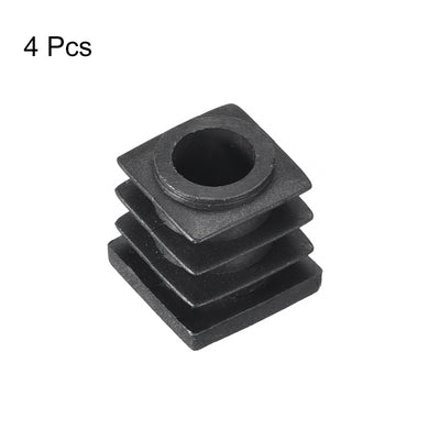Harfington Uxcell 4Pcs 0.63"x0.63" Caster Insert with Thread, Square M6 Thread for Furniture