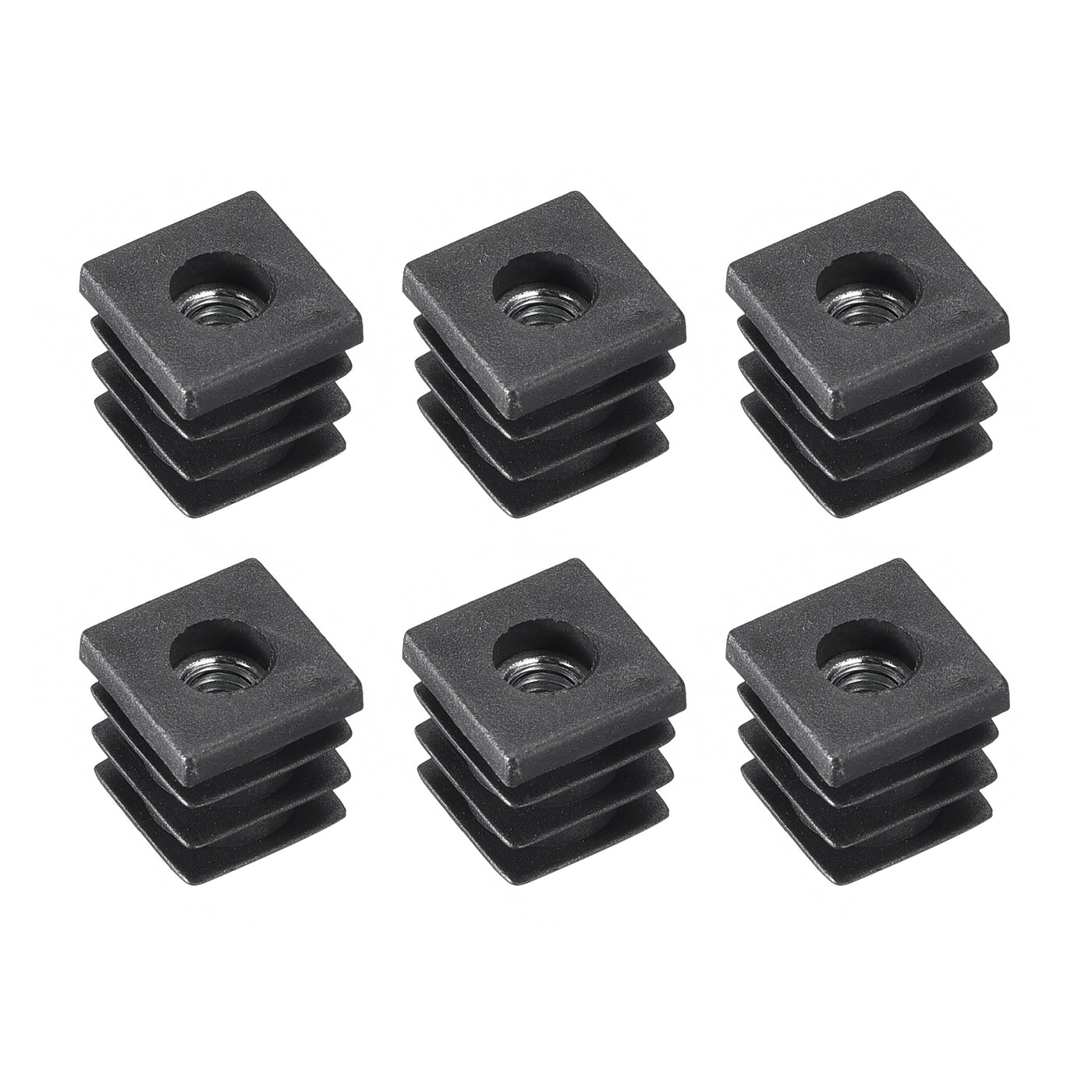 uxcell Uxcell 6Pcs 0.63"x0.63" Caster Insert with Thread, Square M6 Thread for Furniture