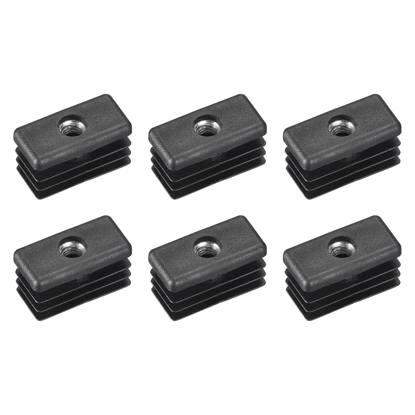uxcell Uxcell 6Pcs 1.18"x0.59" Caster Insert with Thread, Square M6 Thread for Furniture