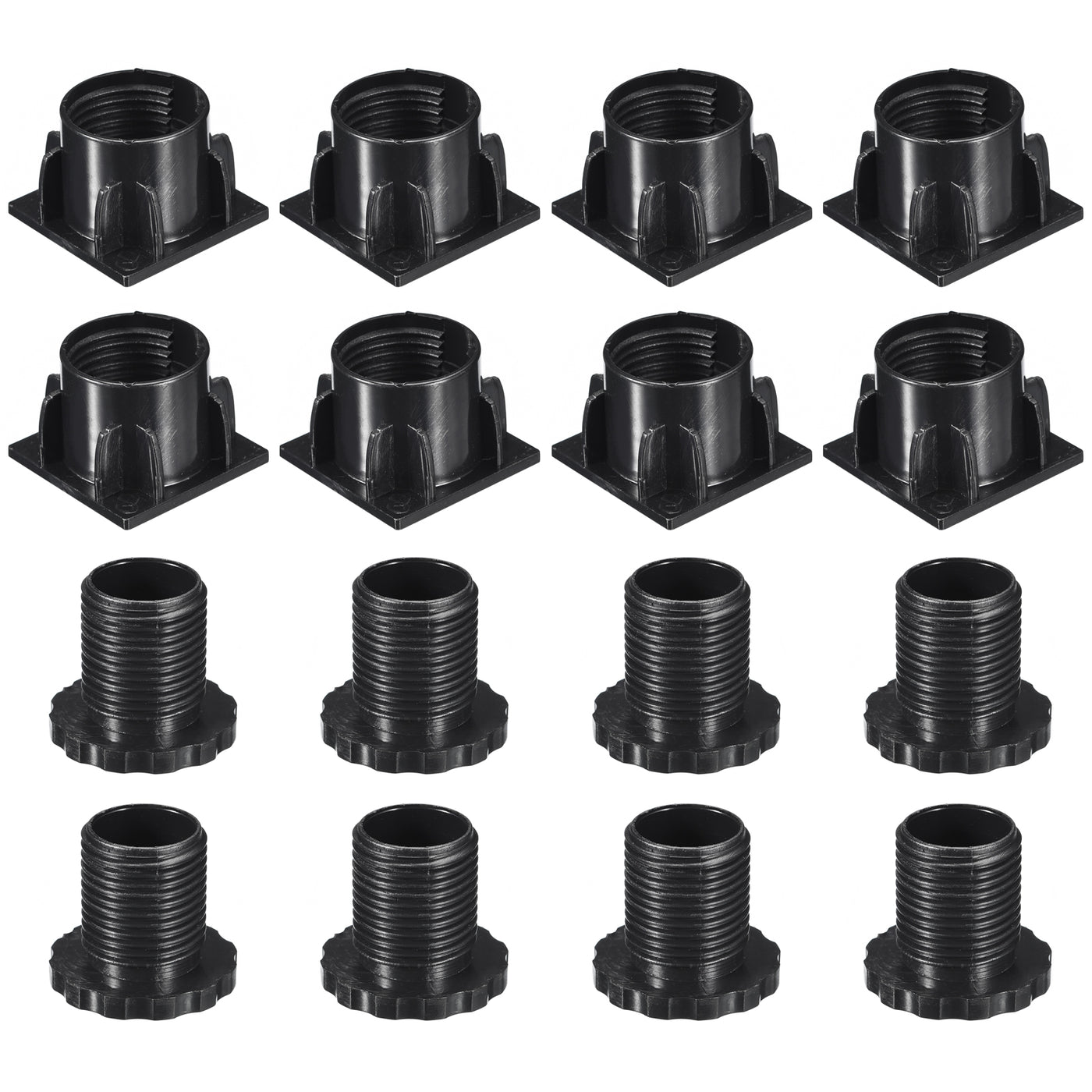 uxcell Uxcell 8Pcs Inserts for Square Tubes with Leveling Feet, for 40x40mm Dia Square Tube