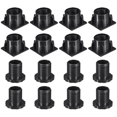 Harfington Uxcell 8Pcs Inserts for Square Tubes with Leveling Feet, for 40x40mm Dia Square Tube