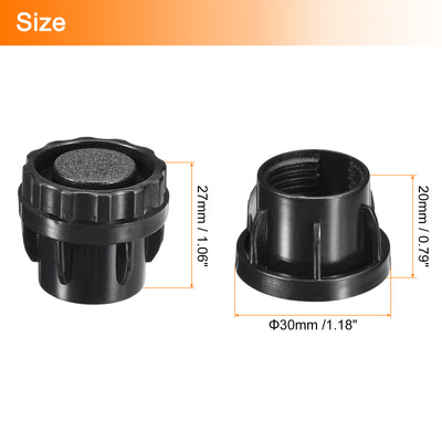Harfington Uxcell 4Pcs Inserts for Round Tubes with Leveling Feet, for 30mm/1.18" Dia Round Tube