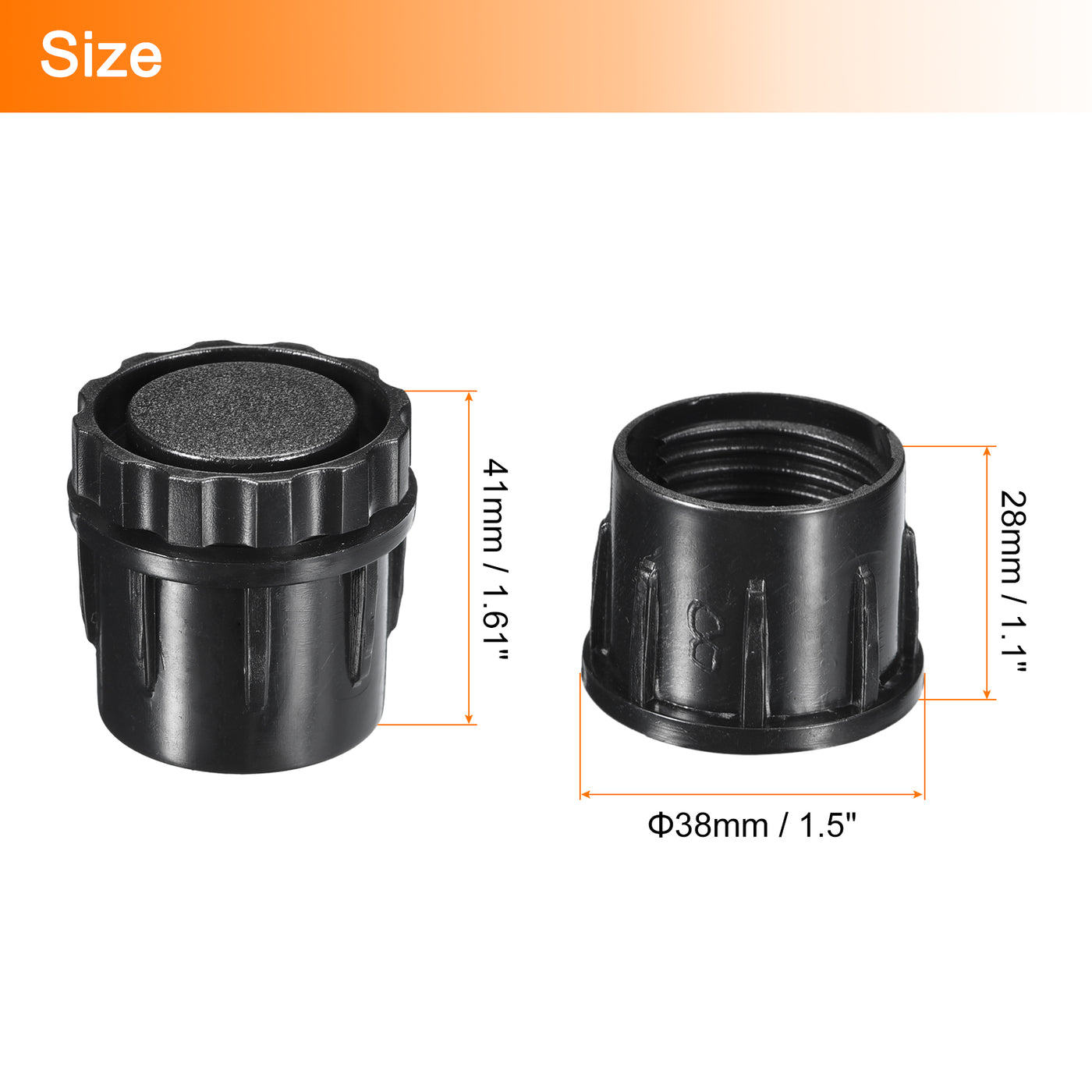 uxcell Uxcell 4Pcs Inserts for Round Tubes with Leveling Feet, for 38mm/1.5" Dia Round Tube