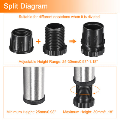 Harfington Uxcell 4Pcs Inserts for Round Tubes with Leveling Feet, for 38mm/1.5" Dia Round Tube