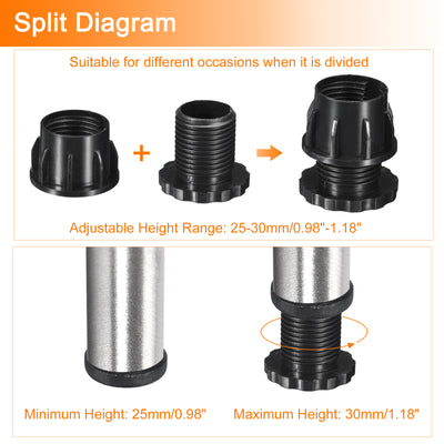 Harfington Uxcell 8Pcs Inserts for Round Tubes with Leveling Feet, for 42mm/1.65" Dia Round Tube