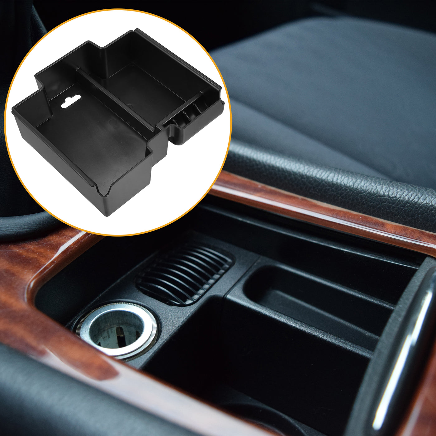 Partuto Center Console Organizer Tray - Car Front Armrest Storage Box - for Land Rover Discovery Sport 2015-2019 Plastic Black - 1 Pc