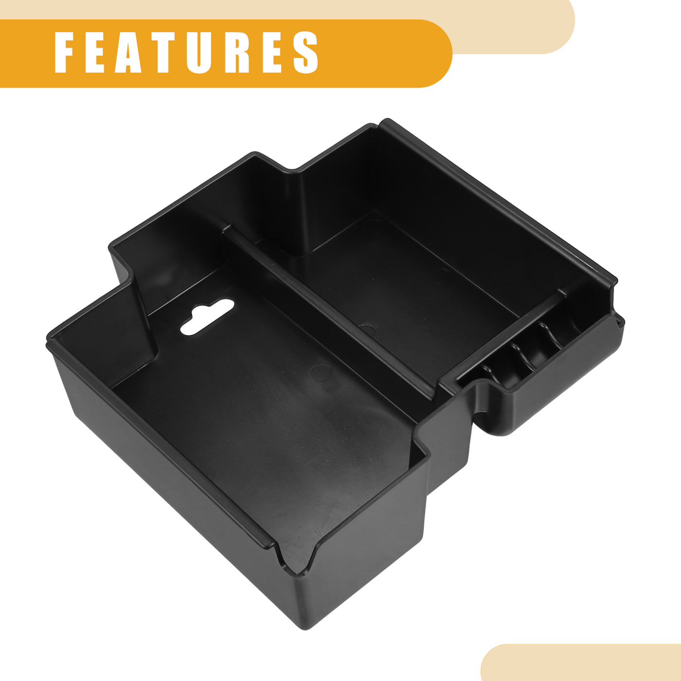 Partuto Center Console Organizer Tray - Car Front Armrest Storage Box - for Land Rover Discovery Sport 2015-2019 Plastic Black - 1 Pc