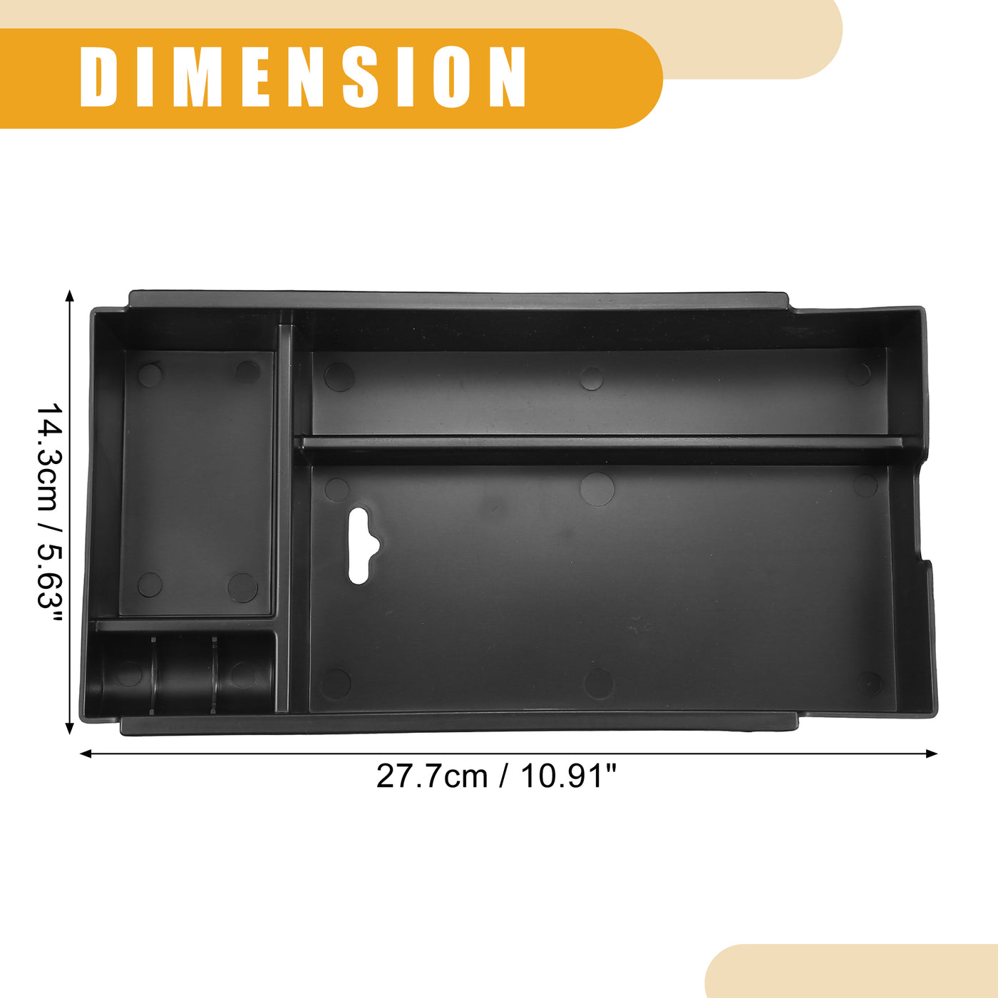 Partuto Center Console Organizer Tray - Car Front Armrest Storage Box - for Lexus E S 2013-2017 Plastic Black - 1 Pc
