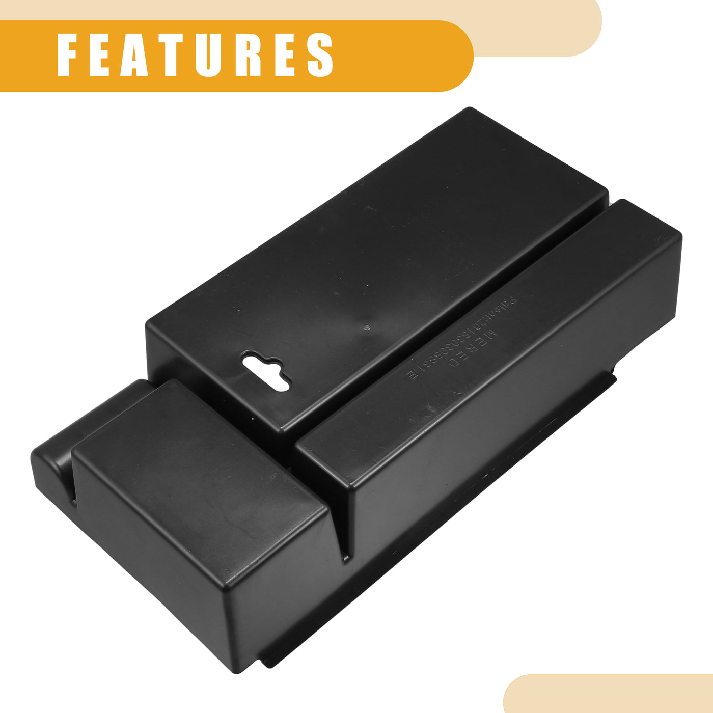 Partuto Center Console Organizer Tray - Car Front Armrest Storage Box - for Lexus E S 2013-2017 Plastic Black - 1 Pc