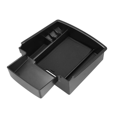 Harfington Center Console Organizer Tray - Car Front Armrest Storage Box - for Audi Q5 2008-2018 Plastic Black - 1 Pc