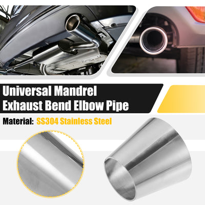 Harfington Car Mandrel Exhaust Bend Elbow Pipe 304 Stainless Steel Concentric Reducer 1pcs