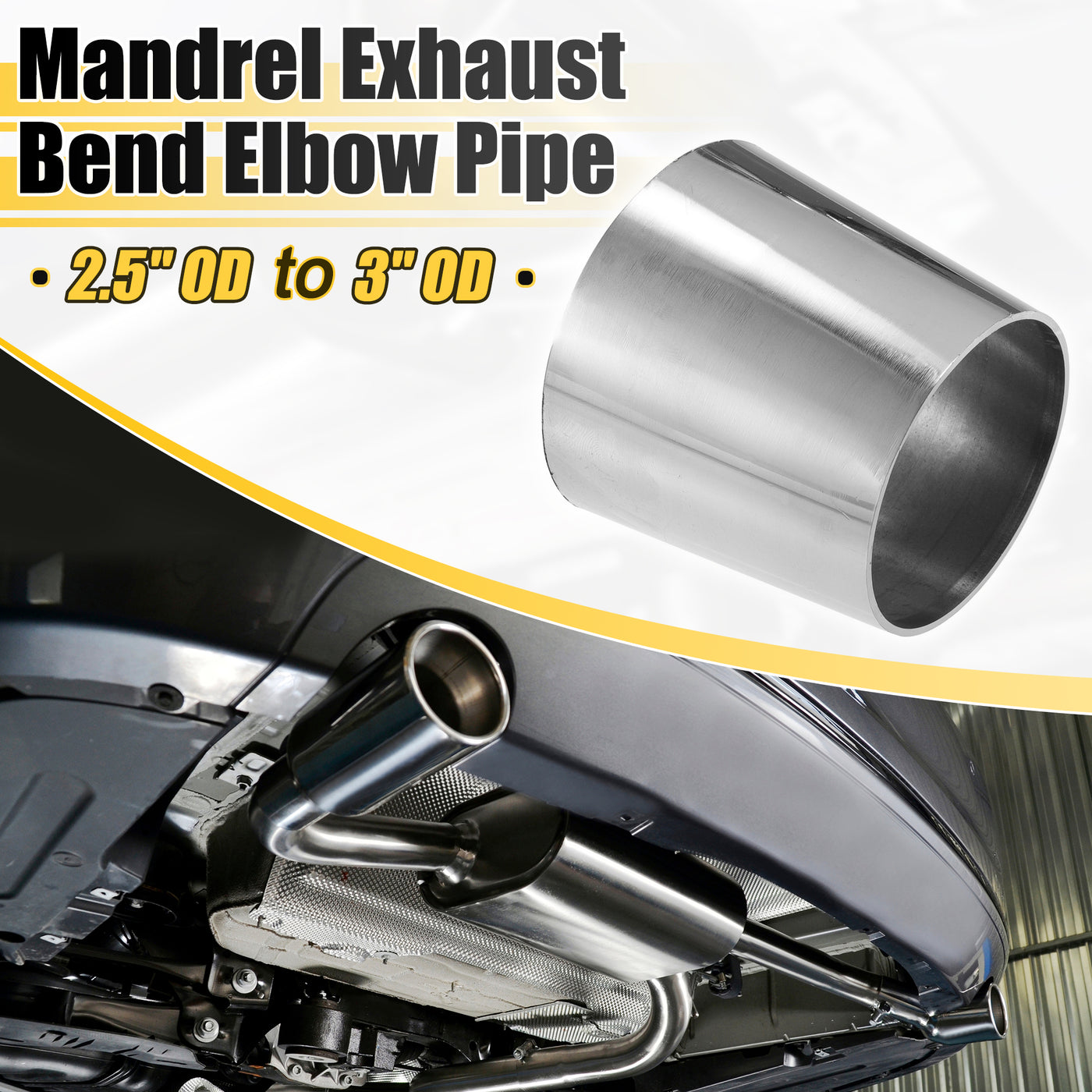 X AUTOHAUX Car Mandrel Exhaust Bend Elbow Pipe 304 Stainless Steel Concentric Reducer 1pcs