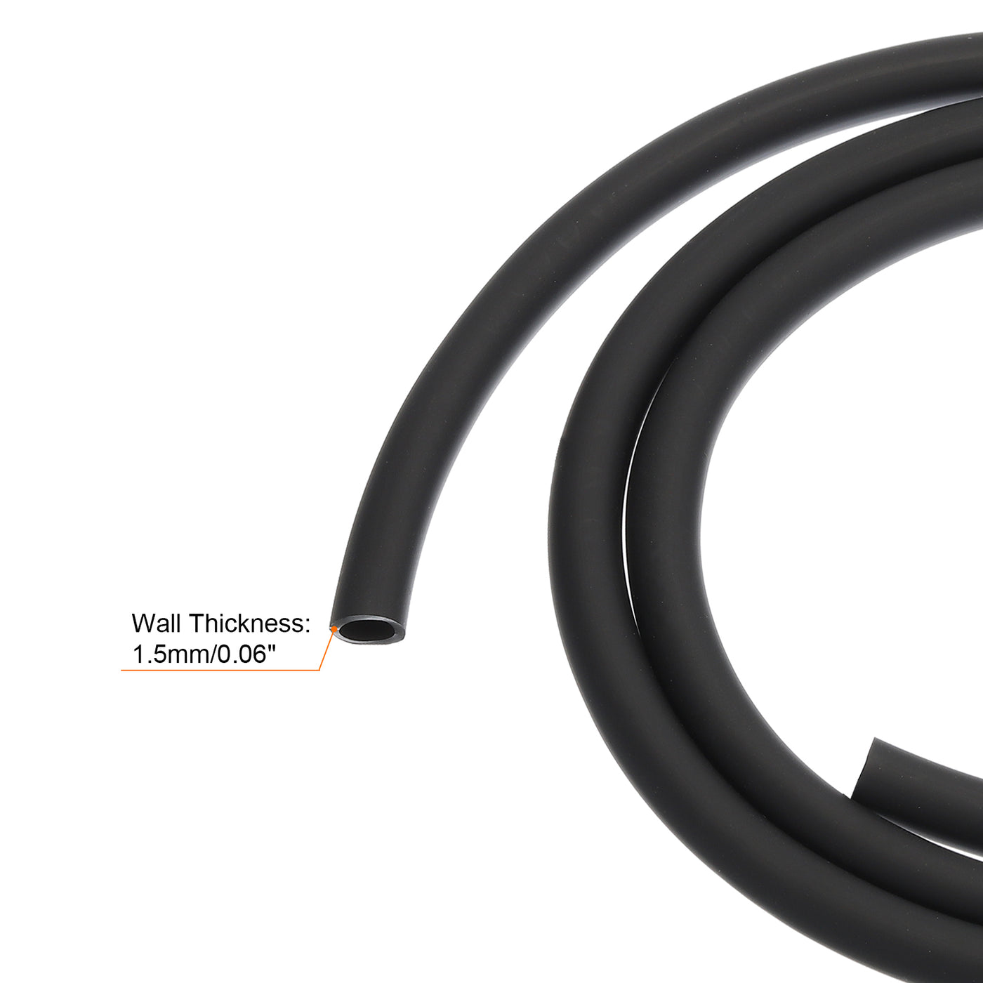 Harfington PVC Petrol Fuel Line Hose 3/16" x 5/16" 3.3ft Black for Chainsaws Lawn Mower String Trimmer Blowers Small Engines