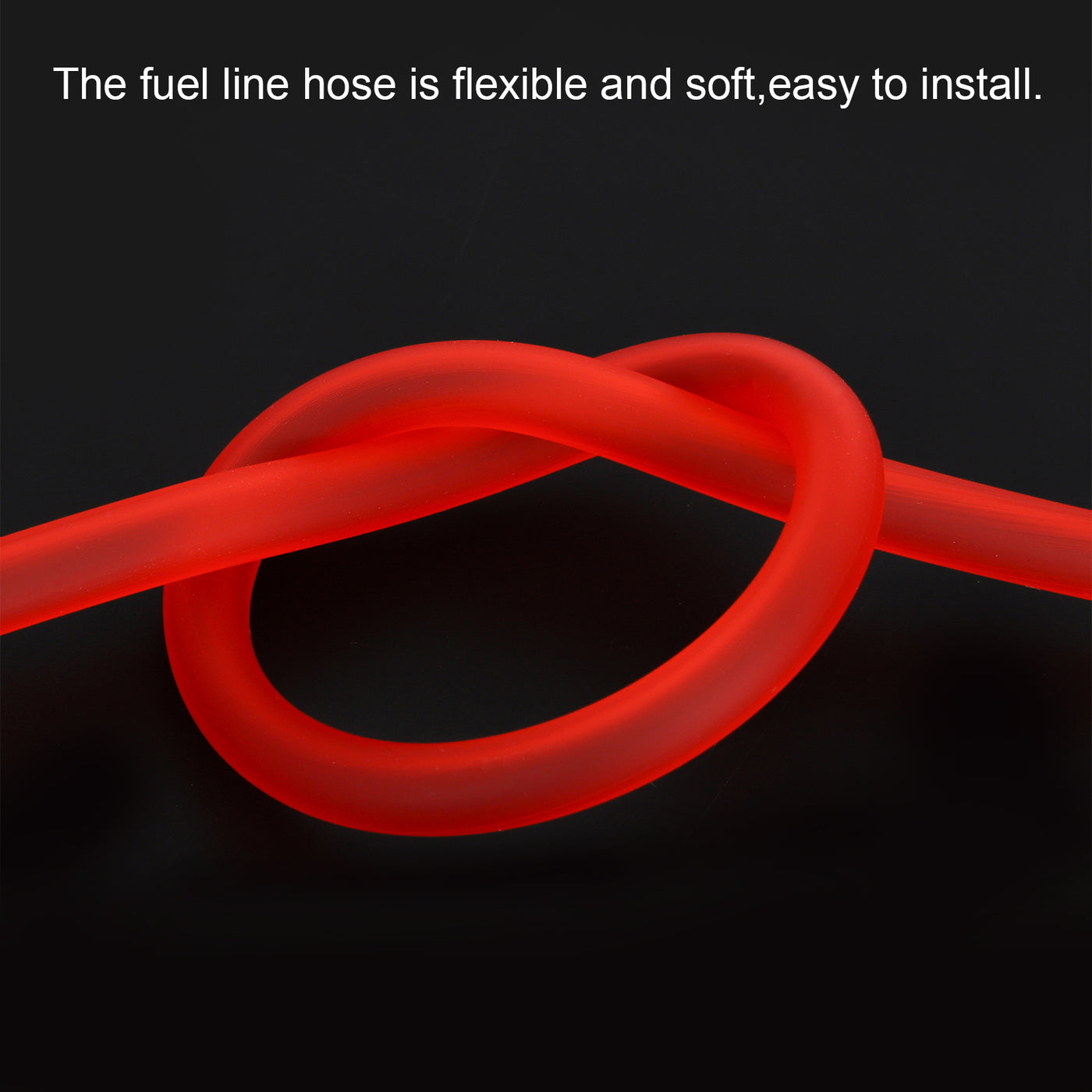 Harfington PVC Petrol Fuel Line Hose 3/16" x 5/16" 3.3ft Red for Chainsaws Lawn Mower String Trimmer Blowers Small Engines