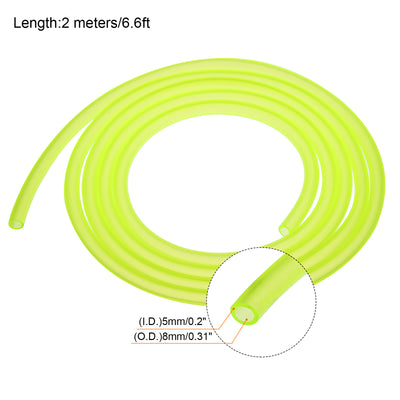 Harfington PVC Petrol Fuel Line Hose 3/16" x 5/16" 6.6ft Yellow for Chainsaws Lawn Mower String Trimmer Blowers Small Engines