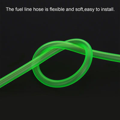Harfington PVC Petrol Fuel Line Hose 3/16" x 5/16" 6.6ft Green for Chainsaws Lawn Mower String Trimmer Blowers Small Engines