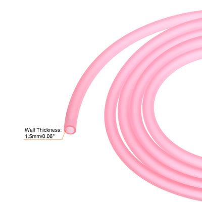 Harfington PVC Petrol Fuel Line Hose 3/16" x 5/16" 6.6ft Pink for Chainsaws Lawn Mower String Trimmer Blowers Small Engines
