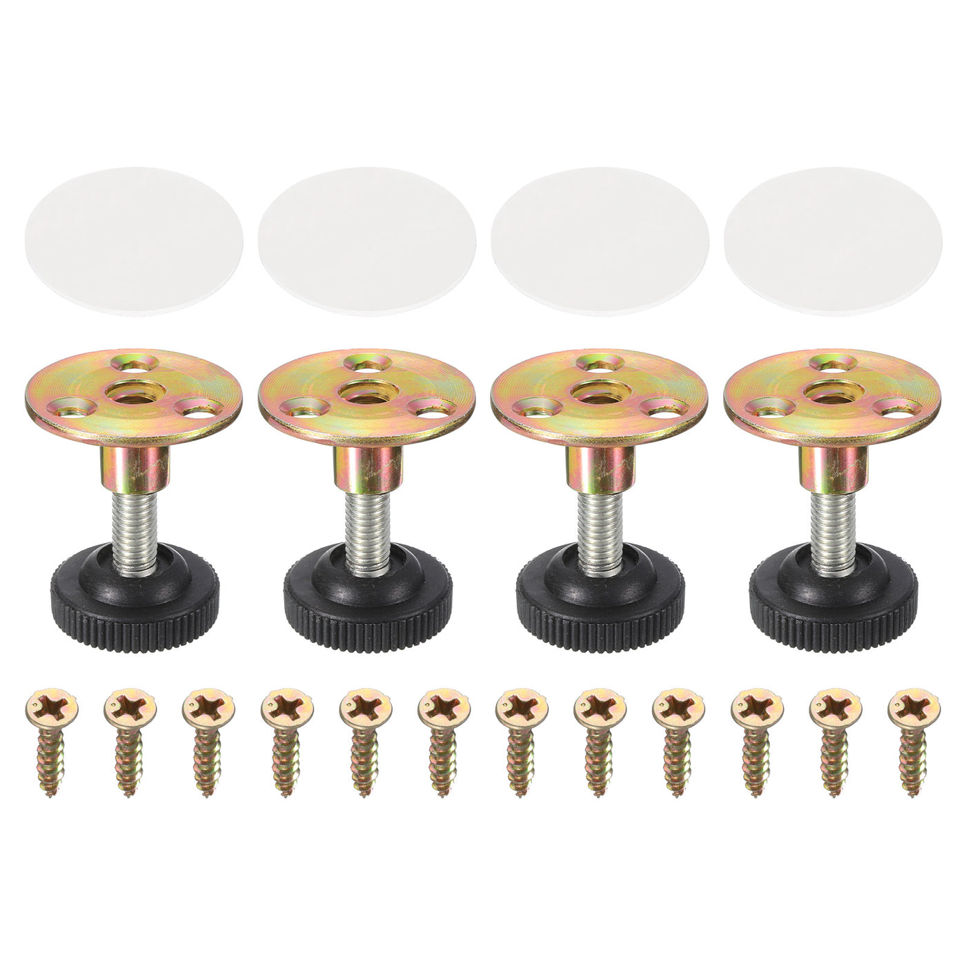 uxcell Uxcell Thread Furniture Leveling Feet, 4Pcs - Adjustable Furniture Feet Levelers, Self-adhesive Threaded Screw-in Raised Base for Tables Sofas (29 x 10 MM)