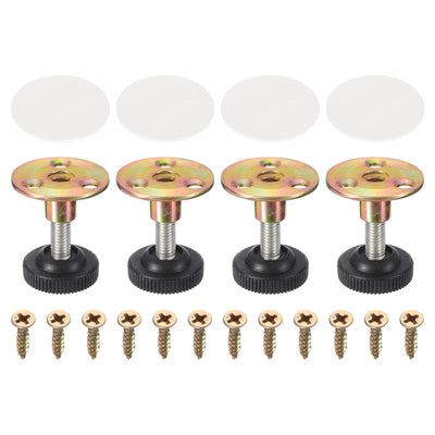 Harfington Uxcell Thread Furniture Leveling Feet, 4Pcs - Adjustable Furniture Feet Levelers, Self-adhesive Threaded Screw-in Raised Base for Tables Sofas (29 x 10 MM)