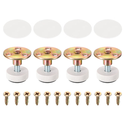 Harfington Uxcell Thread Furniture Leveling Feet, 4Pcs - Adjustable Furniture Feet Levelers, Self-adhesive Threaded Screw-in Raised Base for Tables Sofas (30 x 12 MM)