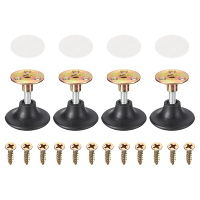 Harfington Uxcell Thread Furniture Leveling Feet, 4Pcs - Adjustable Furniture Feet Levelers, Self-adhesive Threaded Screw-in Raised Base for Tables Sofas (50 x 24 MM)