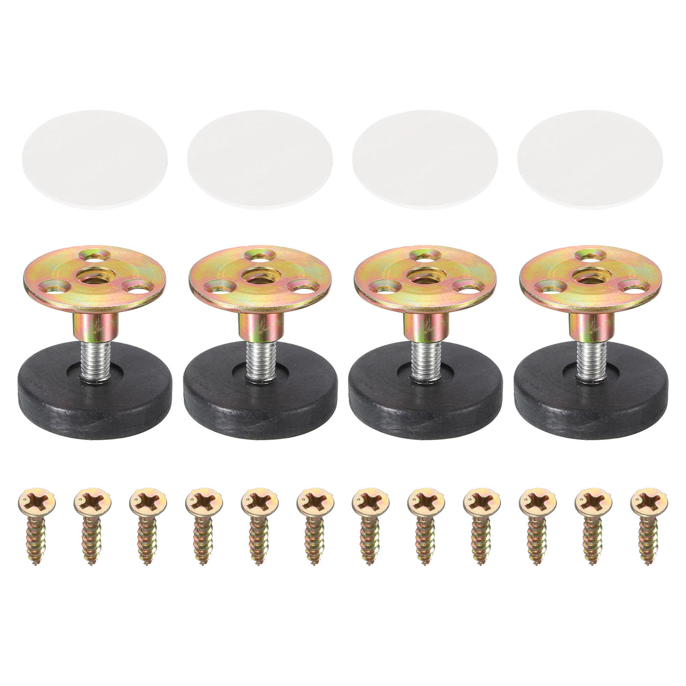 uxcell Uxcell Thread Furniture Leveling Feet, 4Pcs - Adjustable Furniture Feet Levelers, Self-adhesive Threaded Screw-in Raised Base for Table Sofas (40 x 9 MM)