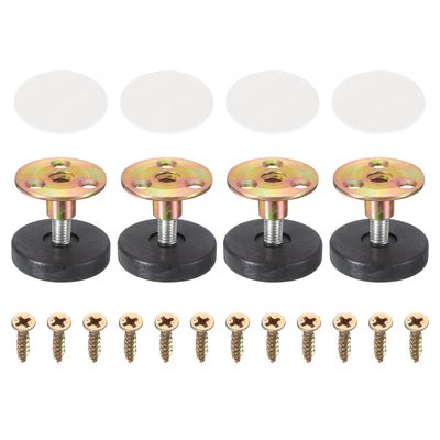 Harfington Uxcell Thread Furniture Leveling Feet, 4Pcs - Adjustable Furniture Feet Levelers, Self-adhesive Threaded Screw-in Raised Base for Table Sofas (40 x 9 MM)
