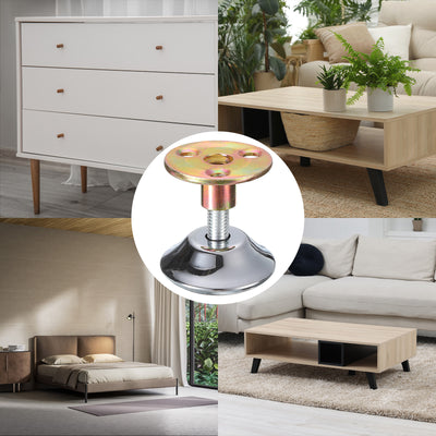 Harfington Uxcell Thread Furniture Leveling Feet, 4Pcs - Adjustable Furniture Feet Levelers, Self-adhesive Threaded Screw-in Raised Base for Table Sofa (40 x 15 MM)