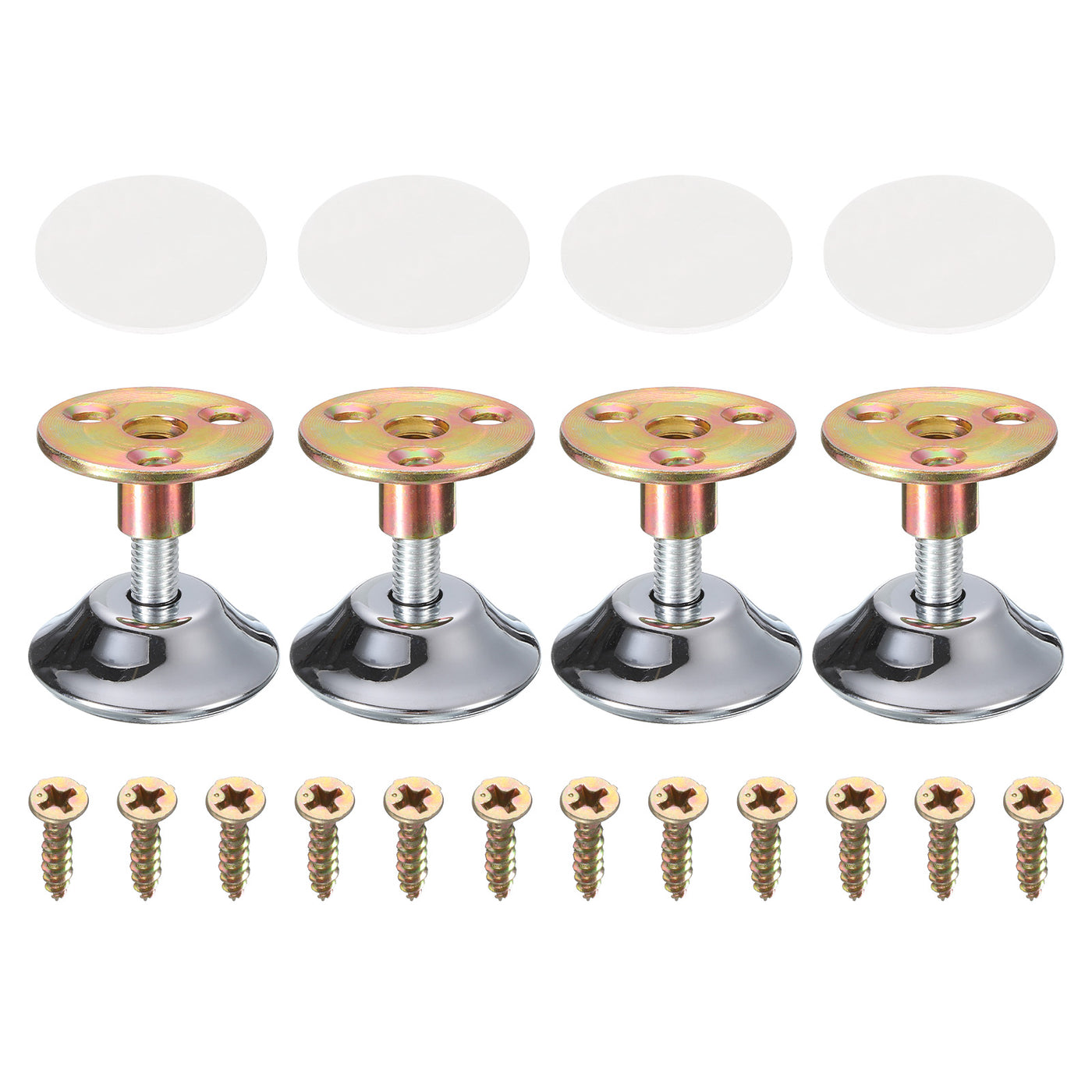 uxcell Uxcell Thread Furniture Leveling Feet, 4Pcs - Adjustable Furniture Feet Levelers, Self-adhesive Threaded Screw-in Raised Base for Table Sofa (40 x 15 MM)