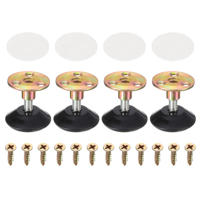 Harfington Uxcell Thread Furniture Leveling Feet, 4Pcs - Adjustable Furniture Feet Levelers, Self-adhesive Threaded Screw-in Raised Base for Tables Sofas (40 x 15 MM)