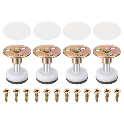 Harfington Uxcell Thread Furniture Leveling Feet, 4Pcs - Adjustable Furniture Feet Levelers, Self-adhesive Threaded Screw-in Raised Base for Tables Sofas (30 x 13 MM)