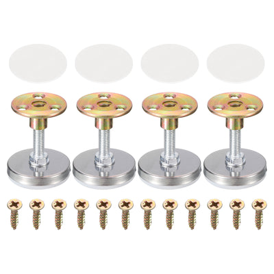 Harfington Uxcell Thread Furniture Leveling Feet, 4Pcs - Adjustable Furniture Feet Levelers, Self-adhesive Threaded Screw-in Raised Base for Tables Sofas (43 x 12 MM)