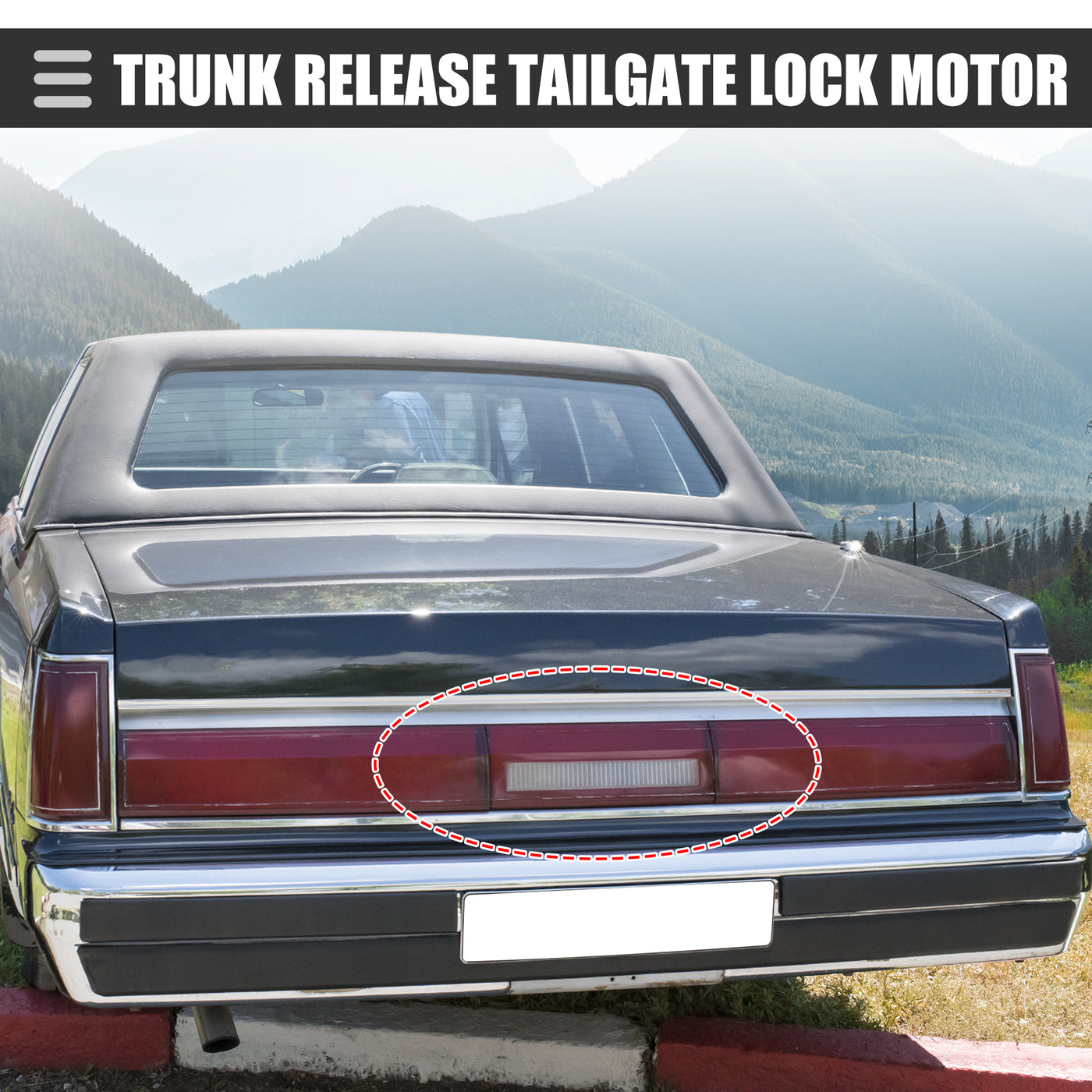 Motoforti Trunk Pull Down Motor, Rear Trunk Release Tailgate Lock Motor, for Lincoln Town Car 1985-2002, Metal Plastic, Black