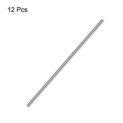Harfington Uxcell 3mm x 200mm(1/8" x 8") 304 Stainless Steel Solid Round Rod for DIY Craft - 12pcs