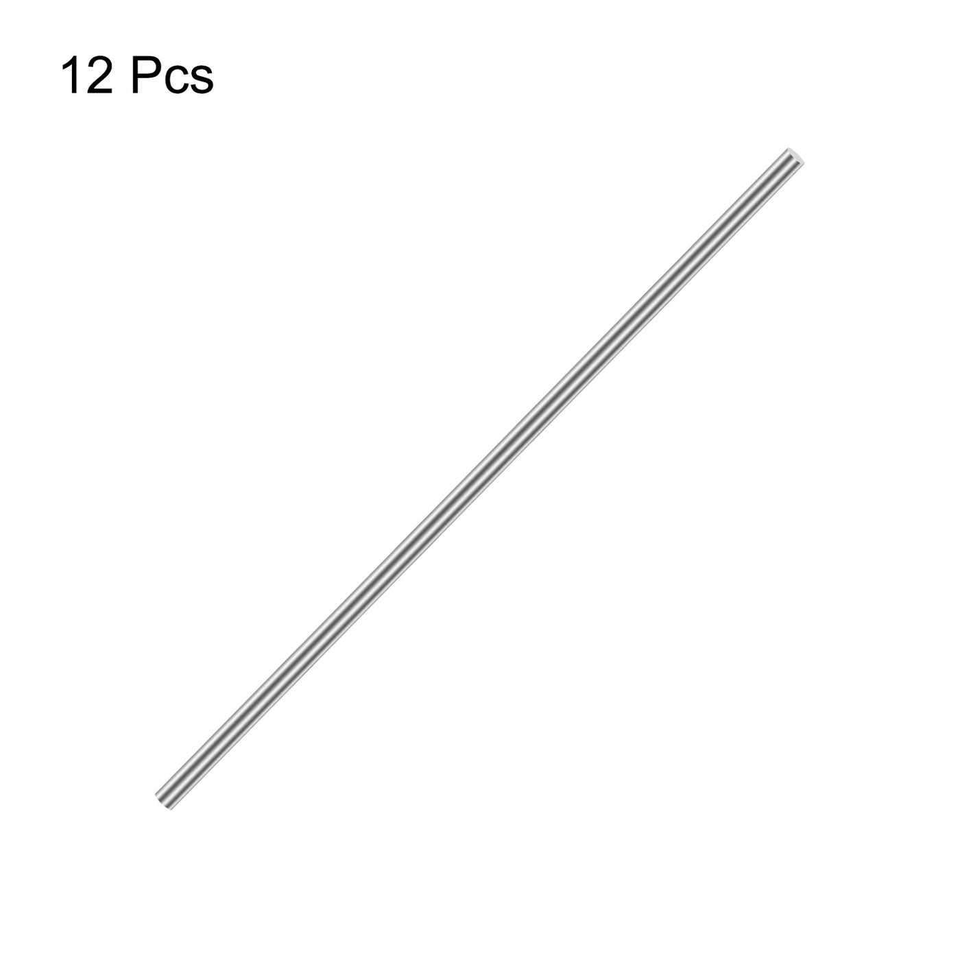 uxcell Uxcell 5mm x 200mm 304 Stainless Steel Solid Round Rod for DIY Craft - 12pcs
