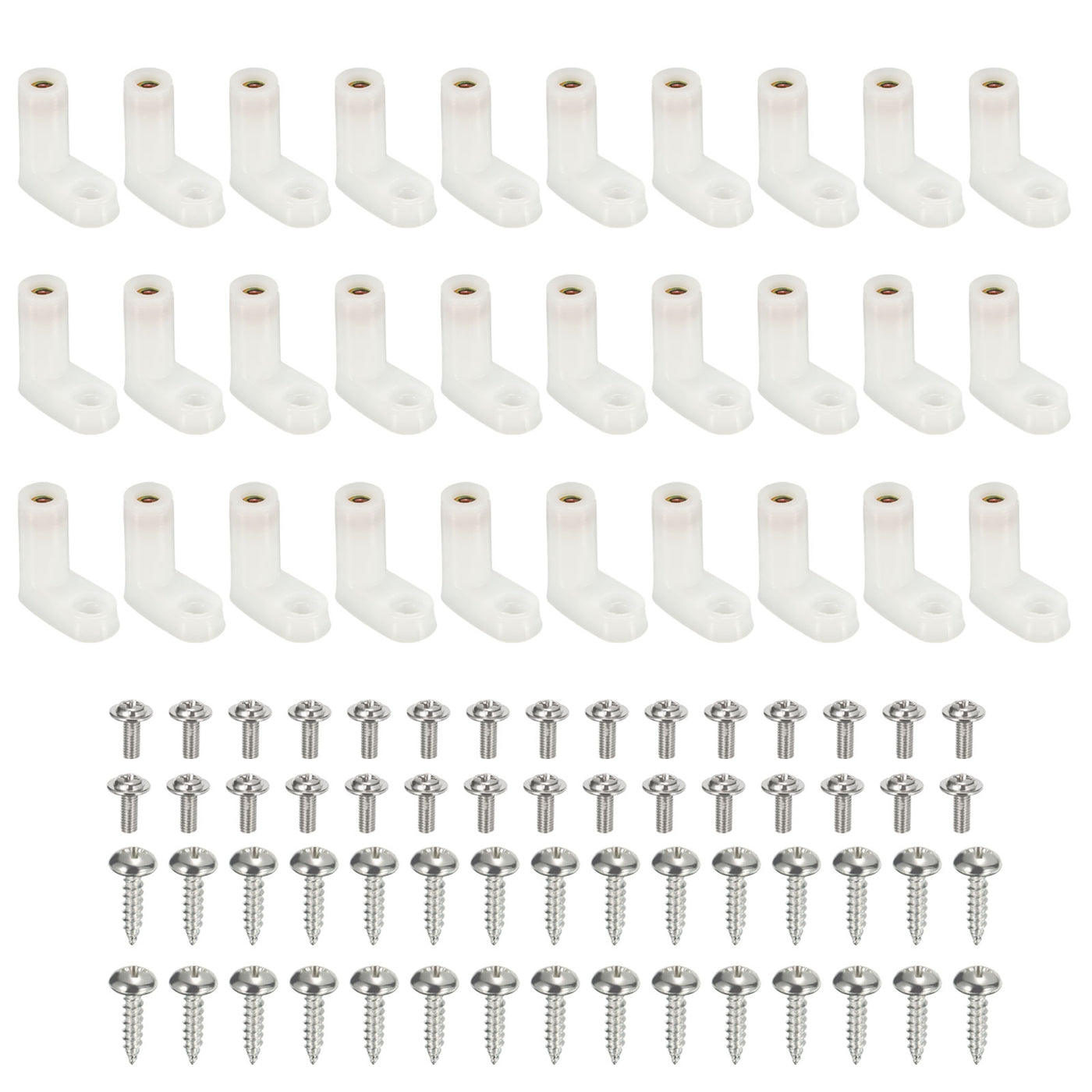 uxcell Uxcell 30 Pcs Circuit Board L Shape Insulated PCB Spacer 20mm Standoffs Mounting Feet Supporting Height with Screws White