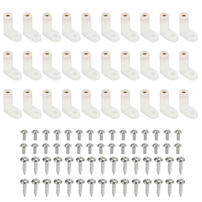 Harfington Uxcell 30 Pcs Circuit Board L Shape Insulated PCB Spacer 20mm Standoffs Mounting Feet Supporting Height with Screws White