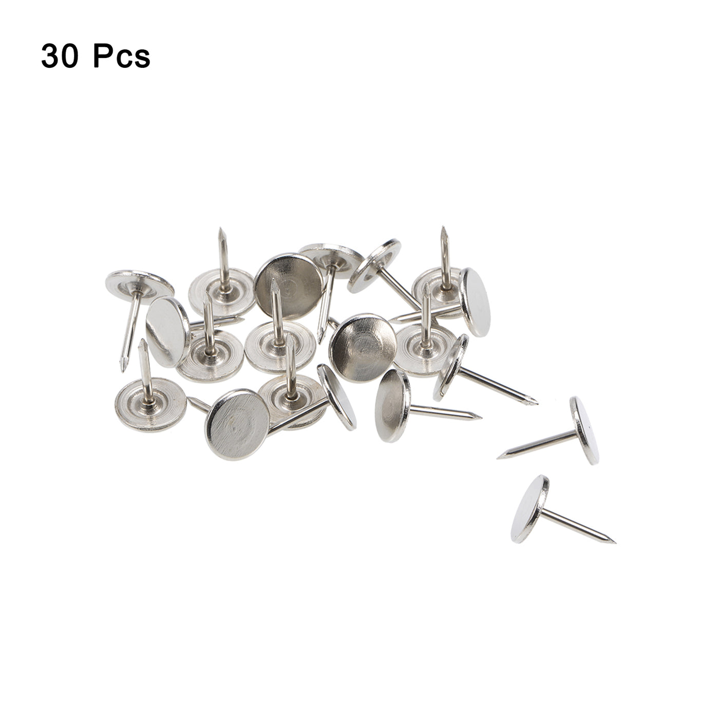 uxcell Uxcell 30Pcs 11mmx15mm Flat Head Decorative Upholstery Tacks Furniture Nails, Silver