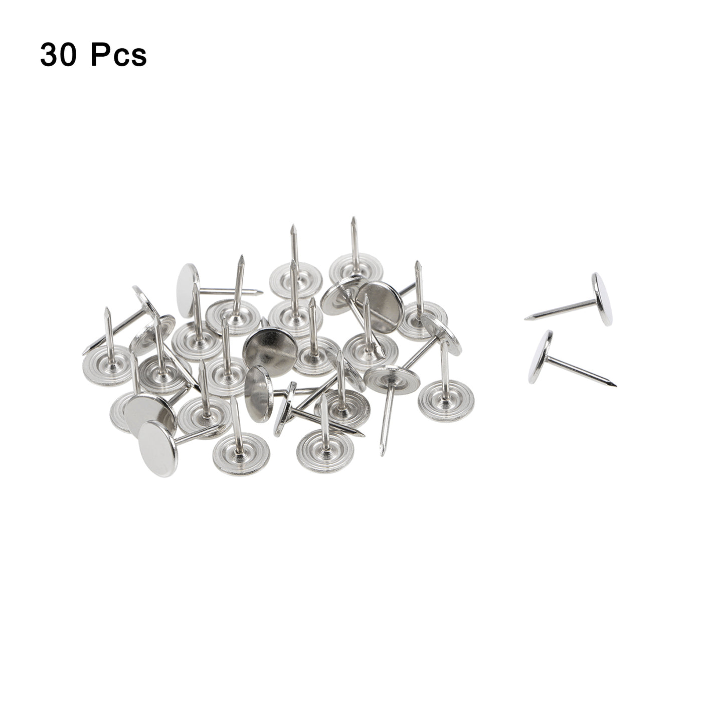 uxcell Uxcell 30Pcs 11mmx17mm Flat Head Decorative Upholstery Tacks Furniture Nails, Silver