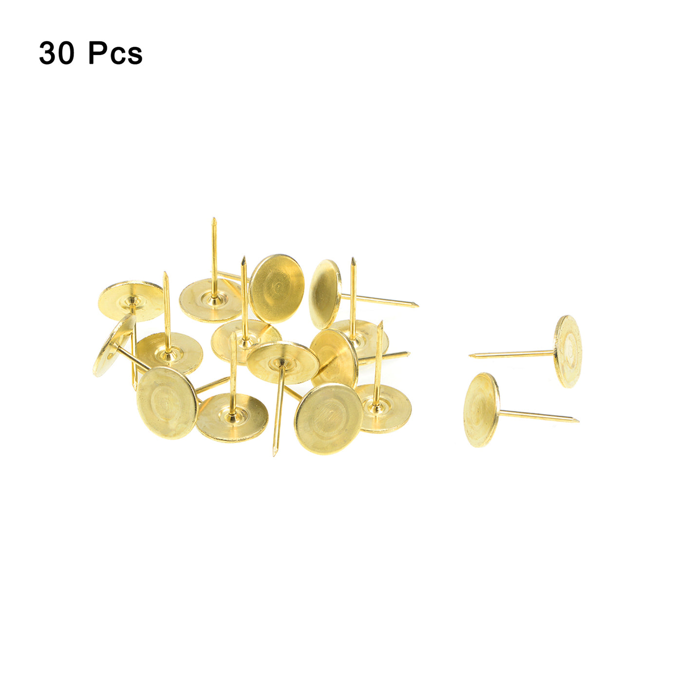 uxcell Uxcell 30Pcs 19mmx30mm Flat Head Decorative Upholstery Tacks Furniture Nails, Gold