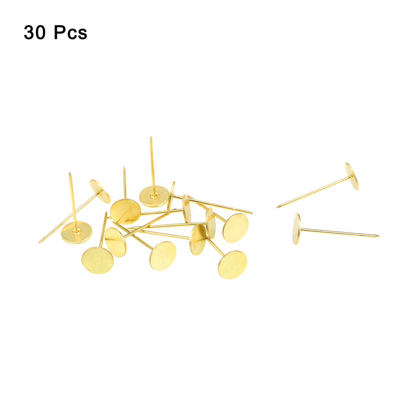 uxcell Uxcell 30Pcs 18mmx50mm Flat Head Decorative Upholstery Tacks Furniture Nails, Gold