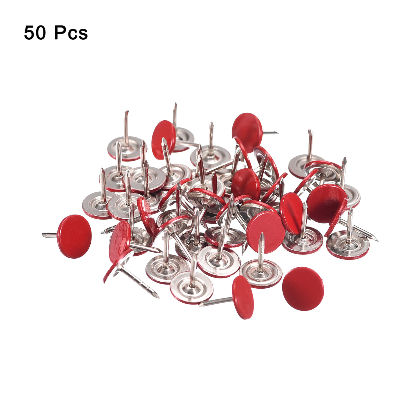 uxcell Uxcell 50Pcs 11mmx13mm Flat Head Decorative Upholstery Tacks Furniture Nails, Red