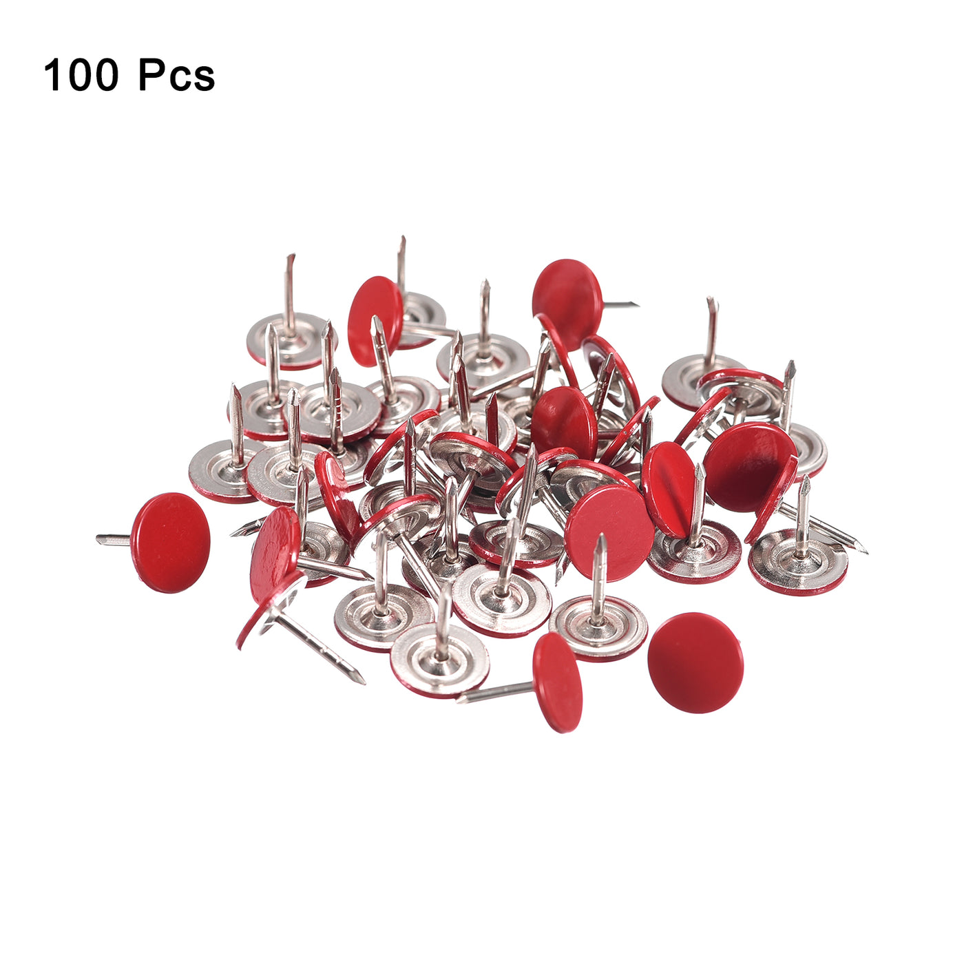 uxcell Uxcell 100Pcs 11mmx13mm Flat Head Decorative Upholstery Tacks Furniture Nails, Red