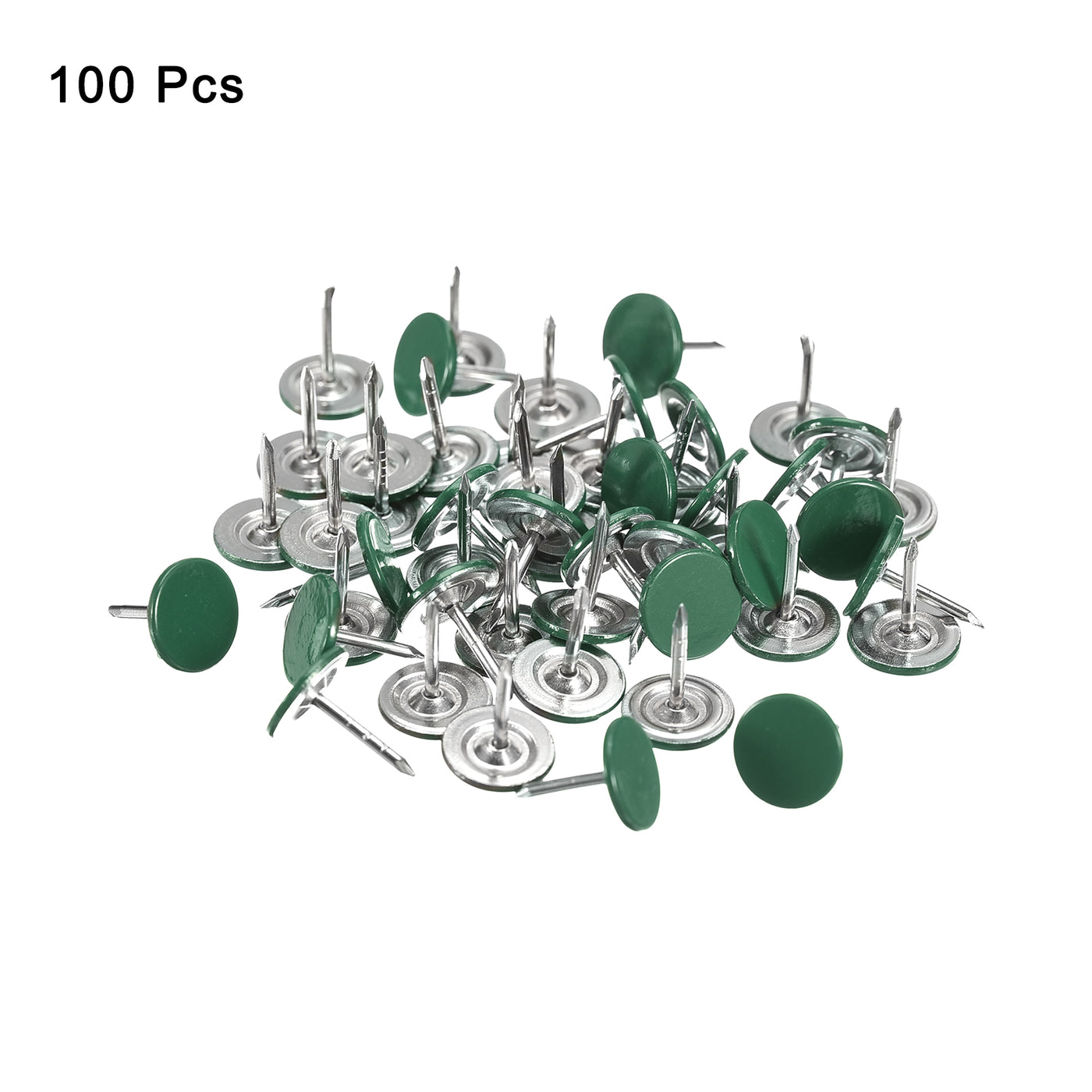uxcell Uxcell 100Pcs 11mmx13mm Flat Head Decorative Upholstery Tacks Furniture Nails, Green