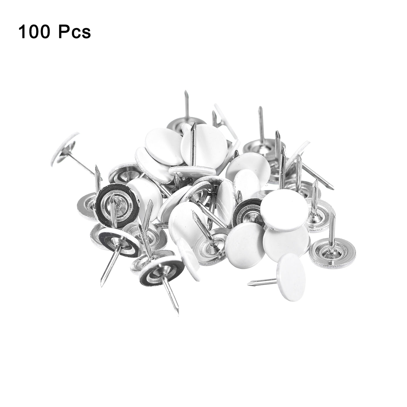 uxcell Uxcell 100Pcs 11mmx13mm Flat Head Decorative Upholstery Tacks Furniture Nails, White