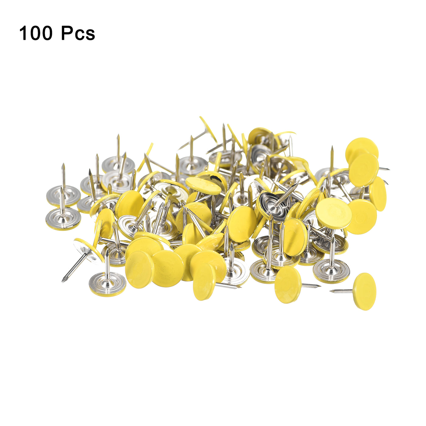 uxcell Uxcell 100Pcs 11mmx13mm Flat Head Decorative Upholstery Tacks Furniture Nails, Yellow