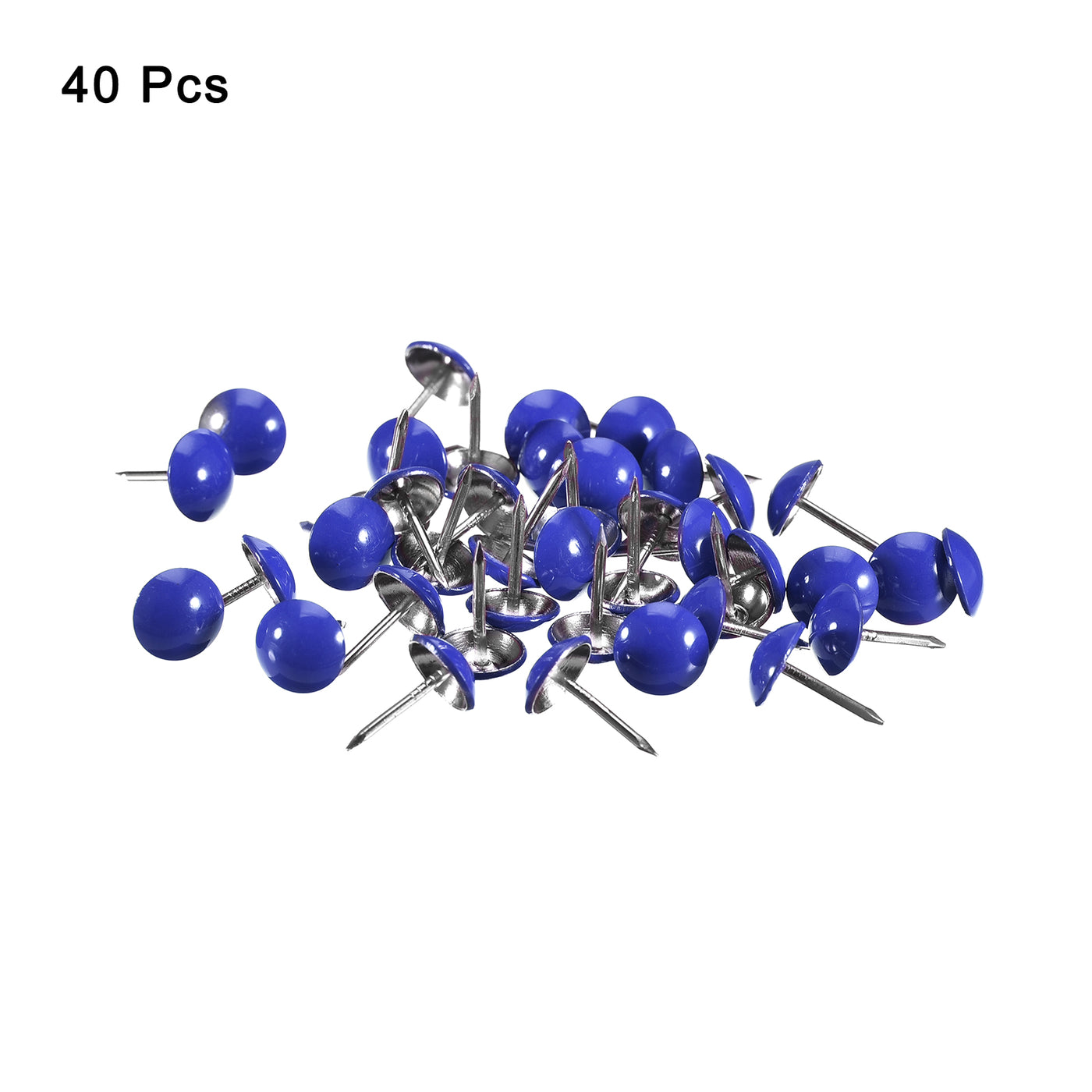 uxcell Uxcell 40Pcs 11mmx17mm Round Decorative Upholstery Tacks Furniture Nails, Blue